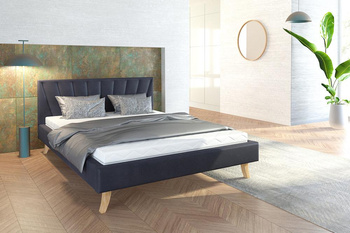 Łóżko tapicerowane - HEAVEN TRINITY (CZARNY) - 120 x 200