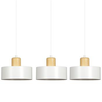 TORIN 3 WHITE 1047/3 nowoczesna lampa sufitowa biała drewniane elementy