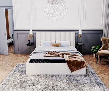 Łóżko tapicerowane COLORADO- TRINITY (BIAŁY) - 160 x 200