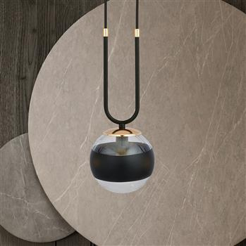 GLAM 1 BLACK/STRIPE 1113/1 lampa wisząca szklane klosze GLAMOUR