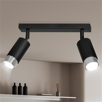HIRO 2 BLACK-CHROME 964/2 nowoczesny regulowany spot LED sufitowy czarno srebrny