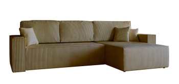 Narożnik z funkcją spania Paris - nowoczesna sofa narożna - kolor brązowy