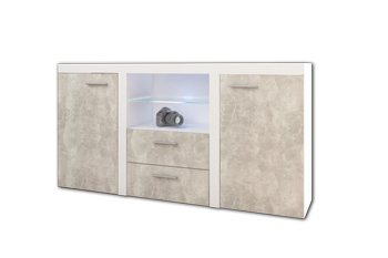 Komoda do salonu Remo 156 cm Beton jasny / Biały