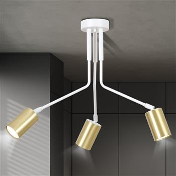 VERNO 3 WHITE 656/3 nowoczesny spot sufitowy regulowane reflektory dużo światła biało-złoty