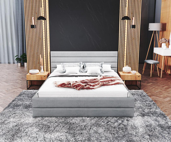 Łóżko tapicerowane -VIRGINIA TRINITY (SZARY) - 120 x 200