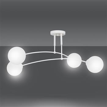 PREGOS 4 WHITE 671/4 oryginalna lampa sufitowa biała LOFT szklane mleczne klosze