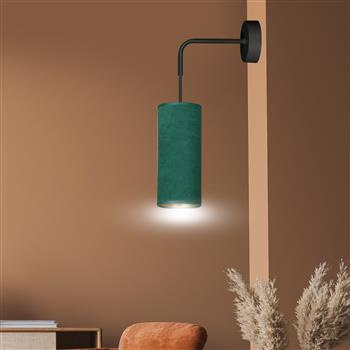 BENTE K1 BL GREEN kinkiet duży abażur WELUROWY regulowany nowoczesny