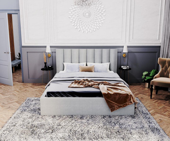 Łóżko tapicerowane COLORADO- TRINITY (SZARY) - 160 x 200