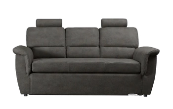 Kanapa z funkcją spania DANA - tkanina eko skóra - kolor ciemny szary