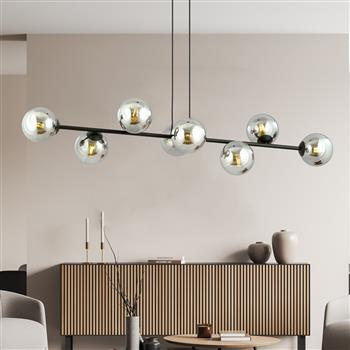 ROSSI 8 BL GRAFIT 875/8 lampa sufitowa wisząca czarna szklane klosze DESIGN