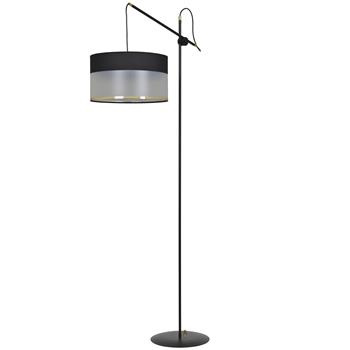 MONOLIT LP1 BLACK 588/LP1 lampa podłogowa duży czarno-złoty abażur regulowana wysokość