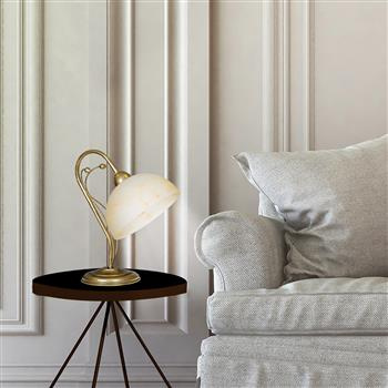 ATENA LN1 136/LN1 klasyczna lampka nocna złoty kolor szklany klosz