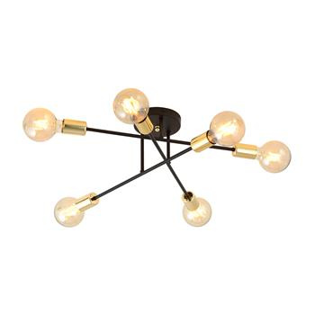 VEKEN 6B GOLD plafon sufitowy w stylu Loft Edison