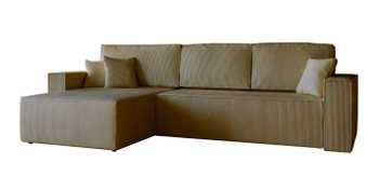 Narożnik z funkcją spania Paris - nowoczesna sofa narożna - kolor brązowy