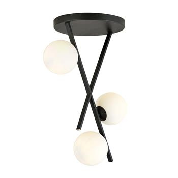 RIVER 3 BLACK/OPAL 1194/3 nowoczesna lampa sufitowa szklany klosz