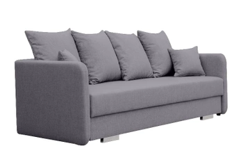 Kanapa z funkcją spania WETA - strukturalna tkanina - kolor szary