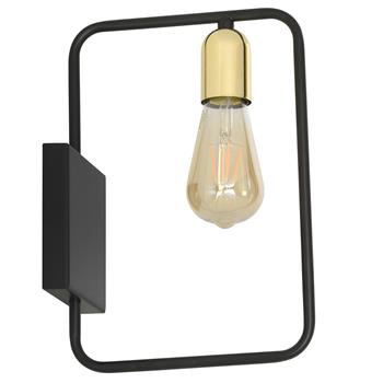 SAVO K1 BLACK-GOLD 353/K1 kinkiet w stylu Loft Edison czarny złote dodatki