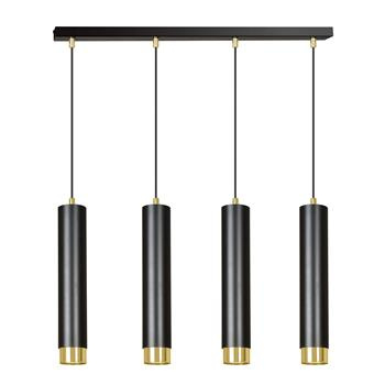 KIBO 4 BLACK-GOLD 644/4 designerski spot wiszący czarne tuby złote dodatki