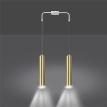 GOLDI 2 WHITE 458/2 spot wiszący złote tuby regulowana wysokość najnowszy design