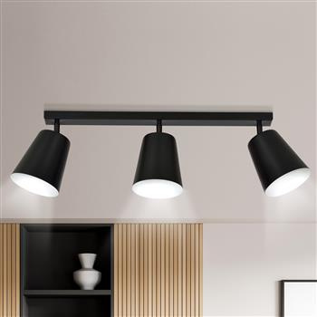 PRISM 3 BLACK-WHITE 385/3 spot plafon sufitowy regulowane klosze czarne biały środek