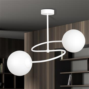 SELBI 2 WHITE 735/2 oryginalna lampa sufitowa biała LOFT szklane mleczne klosze