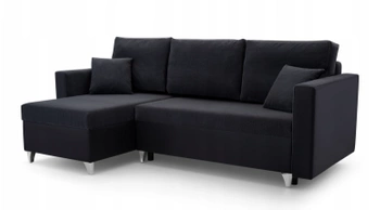 Narożnik z funkcją spania Rio - lewostronny - kolor czarny