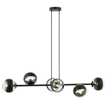 ROSSI 6 BL BLACK STRIPE lampa sufitowa wisząca czarna szklane klosze DESIGN