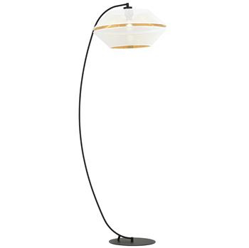 MALIA LP1 WHITE/GOLD 1184/LP1 lampa podłogowa czarna z abażurem złoty środek
