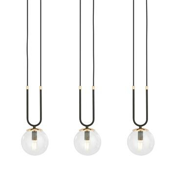 GLAM 3 BLACK/TRANSPARENT 1114/3 lampa wisząca szklane klosze GLAMOUR