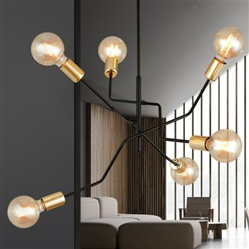 BOLT 6 BLACK/GOLD 1125/6 nowoczesna lampa sufitowa żyrandol złote elementy