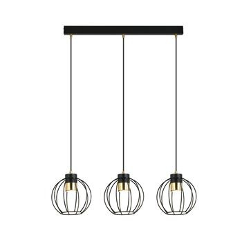 AJAX 3 BLACK/GOLD 1200/3 lampa wisząca regulowana czarna styl loftowy