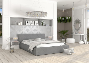 Łóżko tapicerowane CARO- TRINITY (SZARY) - 180 x 200