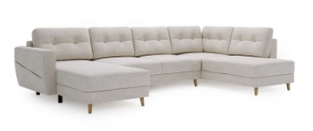 Narożnik Gwena-  prawostronny narożnik do salonu - kolor kremowy