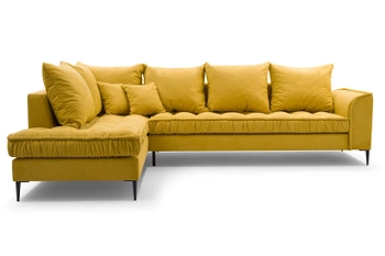 Narożnik w klasycznym stylu Elena - lewostronny - kolor żółty