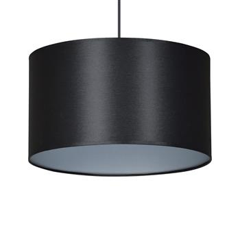 ROTO 1 SILVER lampa wisząca sufitowa czarny duży abażur srebrny środek regulowana