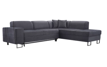 Narożnik w stylu industrialnym Deko - prawostronny - kolor ciemny szary