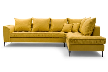 Narożnik w klasycznym stylu Elena - prawostronny - kolor żółty