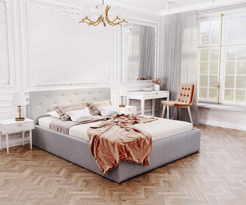 Łóżko tapicerowane MIRAGE - TRINITY (SZARY) - 120 x 200