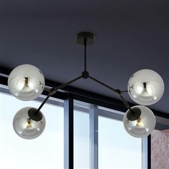 SPACE 4 BLACK/GRAFIT 1134/4 lampa sufitowa czarna szklane klosze