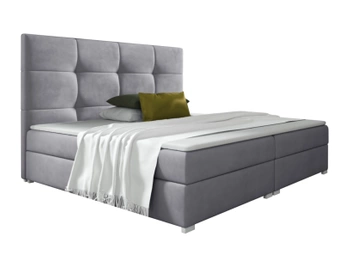 Łóżko kontynentalne z pojemnikiem na pościel - HARI I 160x200 cm - kolor szary