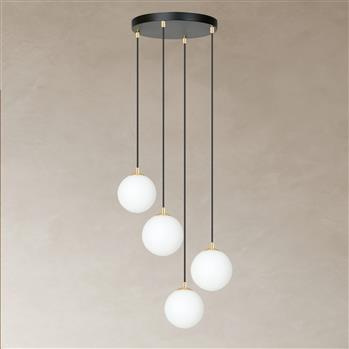 ROYAL 4 BLACK 1243/4PREM lampa wisząca żyrandol złota klosze kule DESIGN