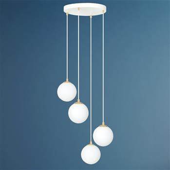 ROYAL 4 WHITE 1244/4PREM lampa wisząca żyrandol złota klosze kule DESIGN