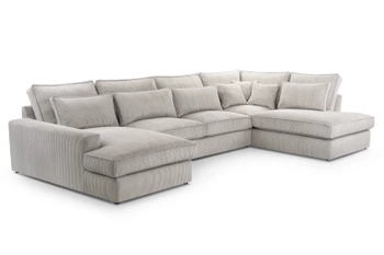 Narożnik do salonu Ole U - prawostronny - kolor jasny szary