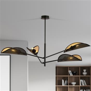 VENE 4 BLACK/GOLD 1158/4 lampa sufitowa żyrandol oryginalny design abażury