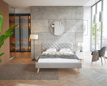 Łóżko tapicerowane KALIFORNIA- TRINITY (szary) - 160 x 200