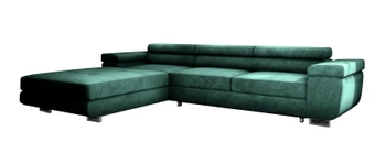 Narożnik z funkcją spania Miami Free - lewostronny - kolor butelkowa zieleń