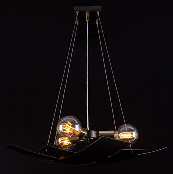 SOFIX 3 BLACK 605/3 oryginalna lampa wisząca czarna złote elementy dekoracyjne