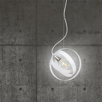 GALAXY 1 WHITE 341/1 metalowa nowoczesna lampa wisząca chromowane elementy biała