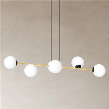 ESFERA 6 BL/GOLD 1241/6 lampa wisząca żyrandol złota klosze kule DESIGN