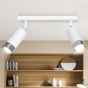 HIRO 2 WHITE-CHROME 962/2 nowoczesny regulowany spot LED sufitowy biało srebrny